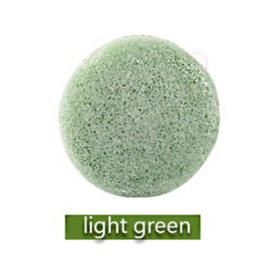 Konjac Sponge For Washing Face Round Konjac Konnyaku Sponge Facial Cleansing Exfoliator Bathing Puff Face Wash Puff (Option: Light Green)