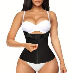 Zipper Tummy - Slim Waist Trainer Shapewear Daily Certified High - Compression (Option: Black-L)